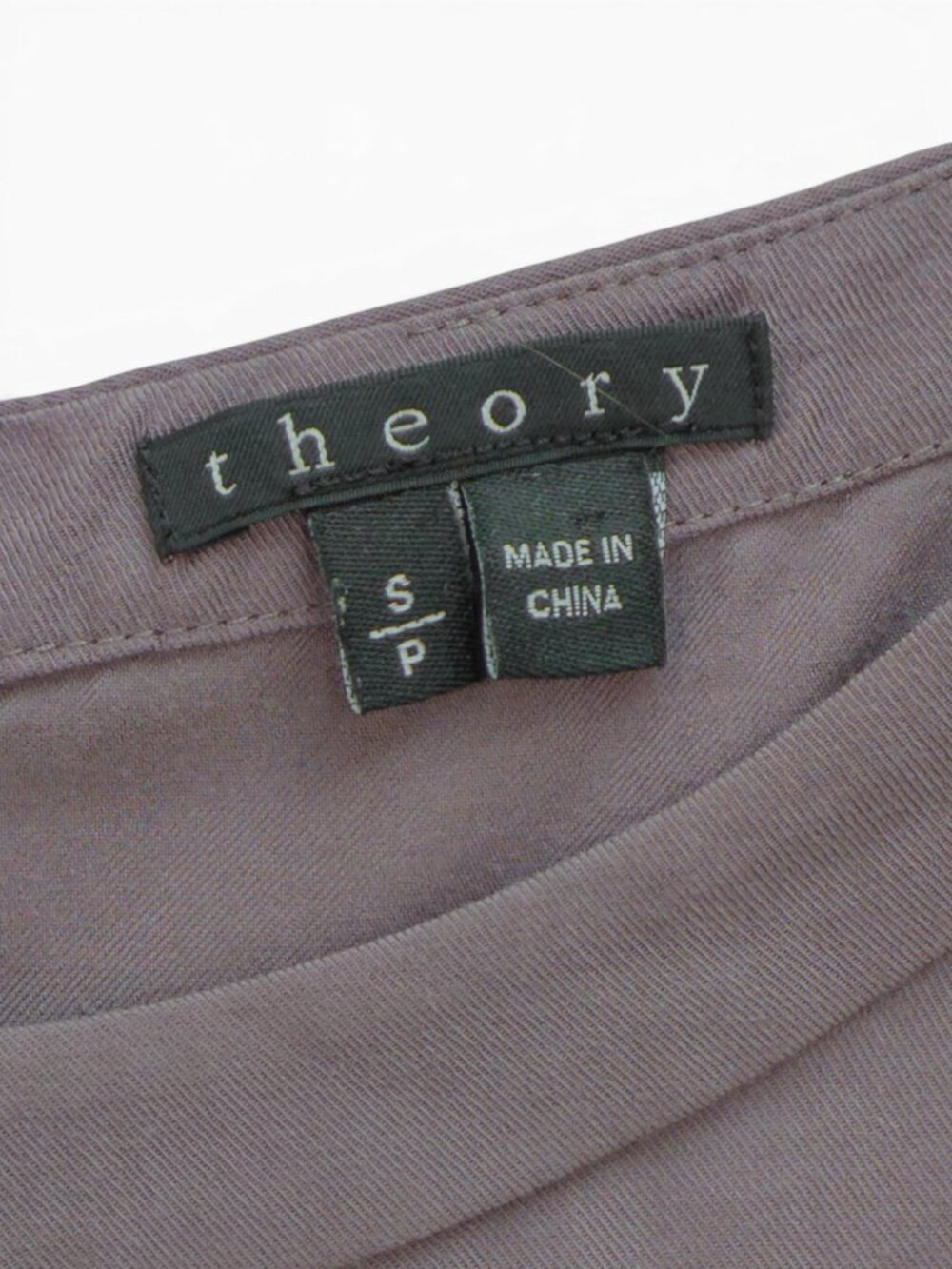 Theory Draped Rayon Top Sz S, Taupe-Mauve, Extended Shoulder Blouse - Picture 6 of 14